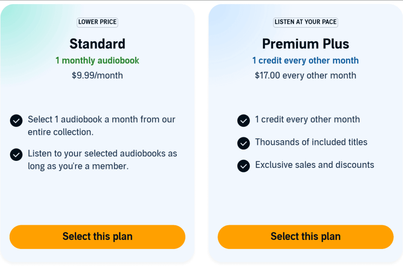 Audible Hidden Plans