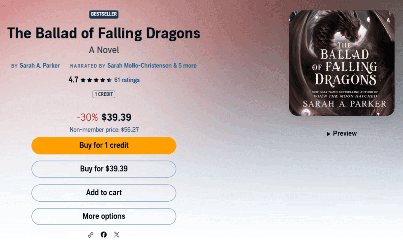 Expensive Audible Title - Use Credit